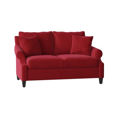 Normanson 66" Rolled Arm Loveseat Birch Lane™ Heritage Body Fabric: Joule Daisy, Throw Pillow Fabric | Wayfair North America