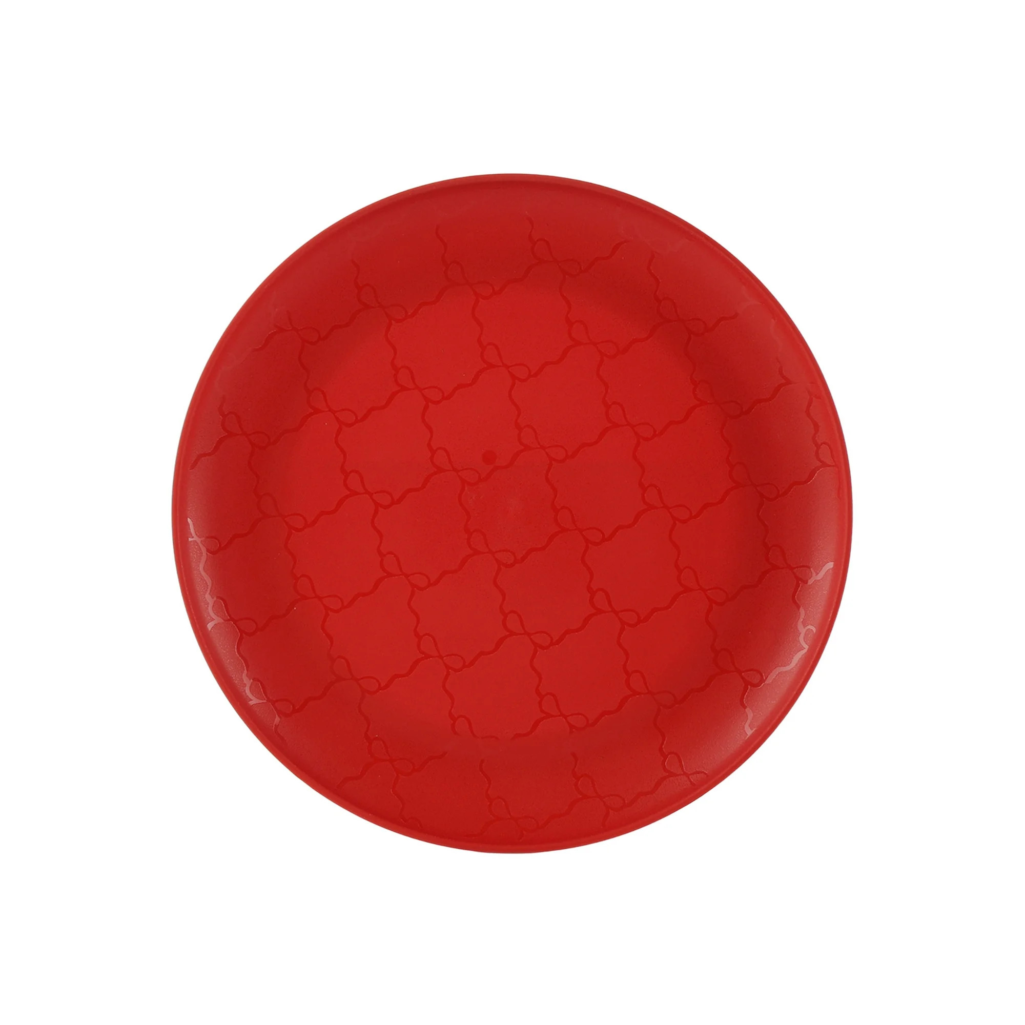 Mainstays 10.5 inch Round Plastic Etched Bow Plate, Red | Walmart (US)