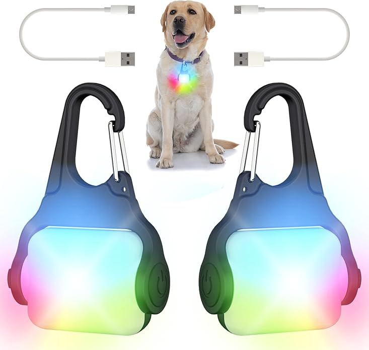 Dog Lights for Night Walking – Color Changing Dog Collar Light, 4 Modes Rechargeable Dog Light,... | Amazon (US)