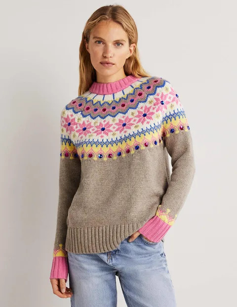 Embellished Fair Isle Jumper | Boden (US)