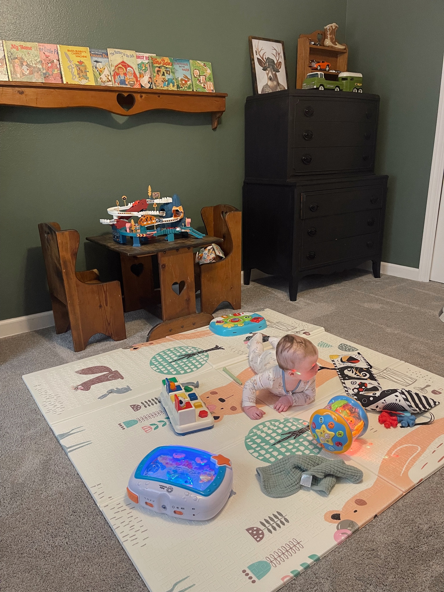This travel foldable foam play mat is perfect for babies and learning how to crawl! It comes with a carrying case and is super lightweight and easy to bring to friends or family’s houses for visits. All you have to do is wipe down to clean, super convenient. We got it from Amazon, as well as some of his favorite baby toys and teething toys he’s playing with here I’ll link them all as well! 

#LTKBaby #LTKFindsUnder50 #LTKKids
