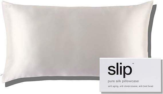 Slip Silk King Pillowcase, White (20" x 36") - 100% Pure 22 Momme Mulberry Silk Pillowcase - Anti... | Amazon (US)