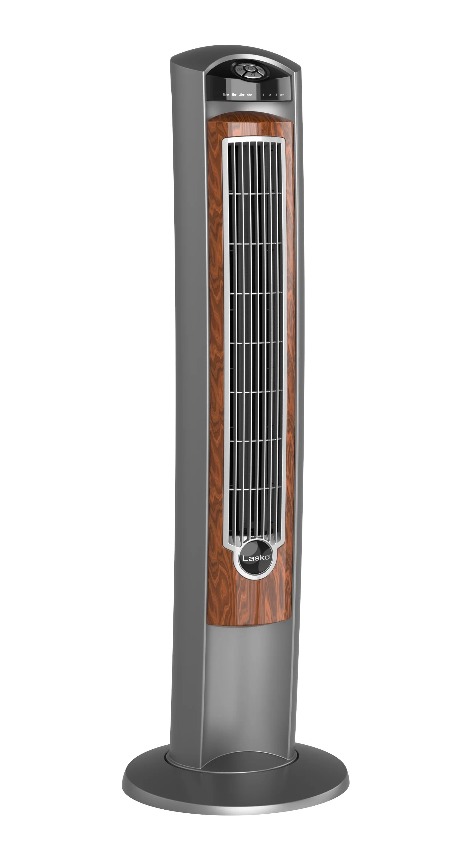 Lasko 42" Wind Curve Tower Fan with Ionizer, Timer and Remote, Gray/Woodgrain, 2554, New - Walmar... | Walmart (US)