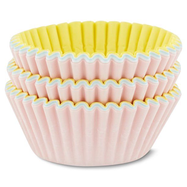Great Value Cupcake Liners, Pink/Yellow/Blue, 96 Count - Walmart.com | Walmart (US)