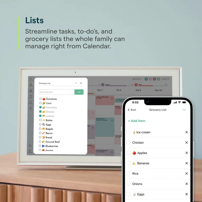 Skylight 15 inch All-in-One Touchscreen Family Calendar and Chore Chart Wall Calendar, White - Wa... | Walmart (US)