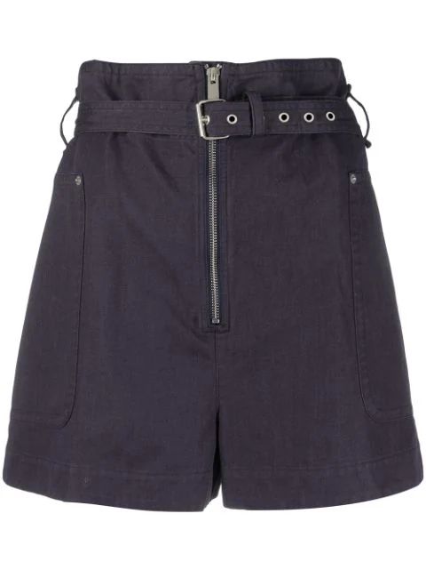 paperbag-waist belted shorts | Farfetch (US)