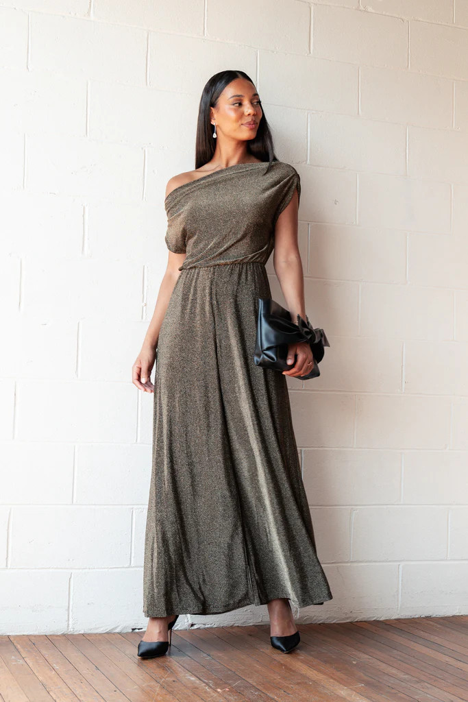 Noelle Jumpsuit - Gold Black | Petal & Pup (US)