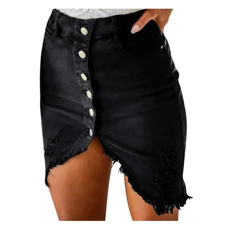 Womans Fall Winter Button Down Up Skirt Slit Cardigan Denim Long Skirt for Women 2022 Fashion Button | Walmart (US)