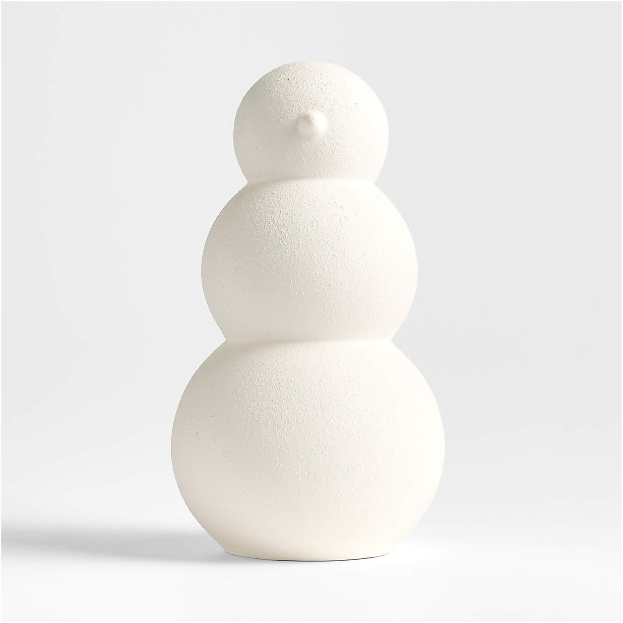 Antique White Textured Ceramic Snowman Large 13" + Reviews | Crate & Barrel | Crate & Barrel