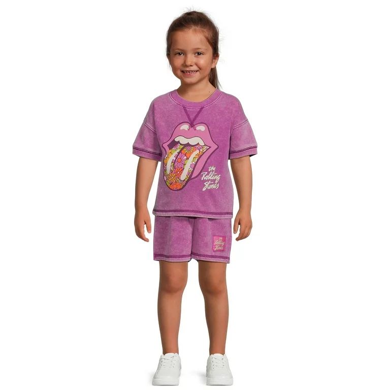 Rolling Stones Toddler Girls Tee and Shorts Set, 2-Piece, Sizes 12M-5T | Walmart (US)