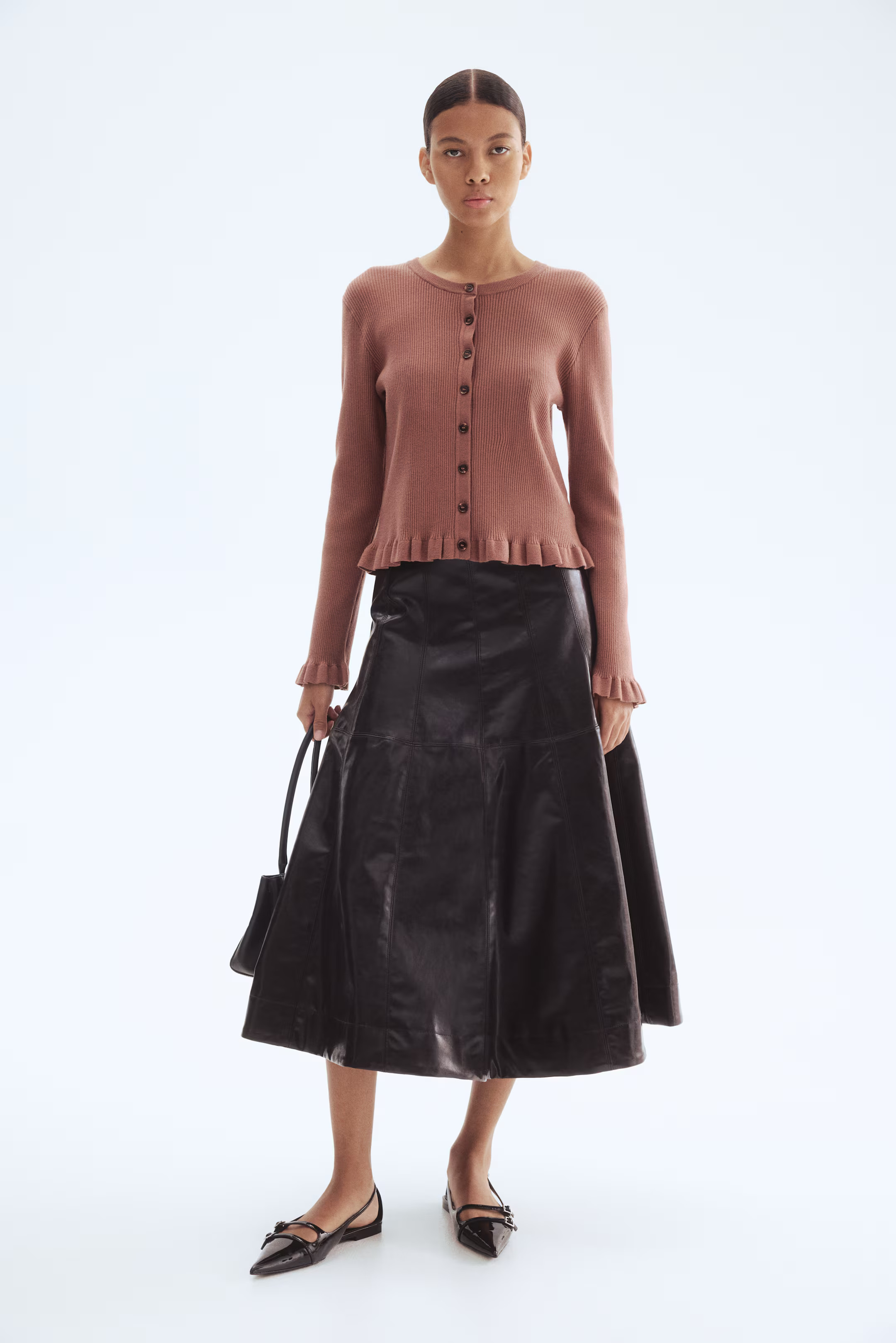 Cardigan in Rippstrick - Mattrosa - Ladies | H&M AT | H&M (DE, AT, CH, NL, FI)