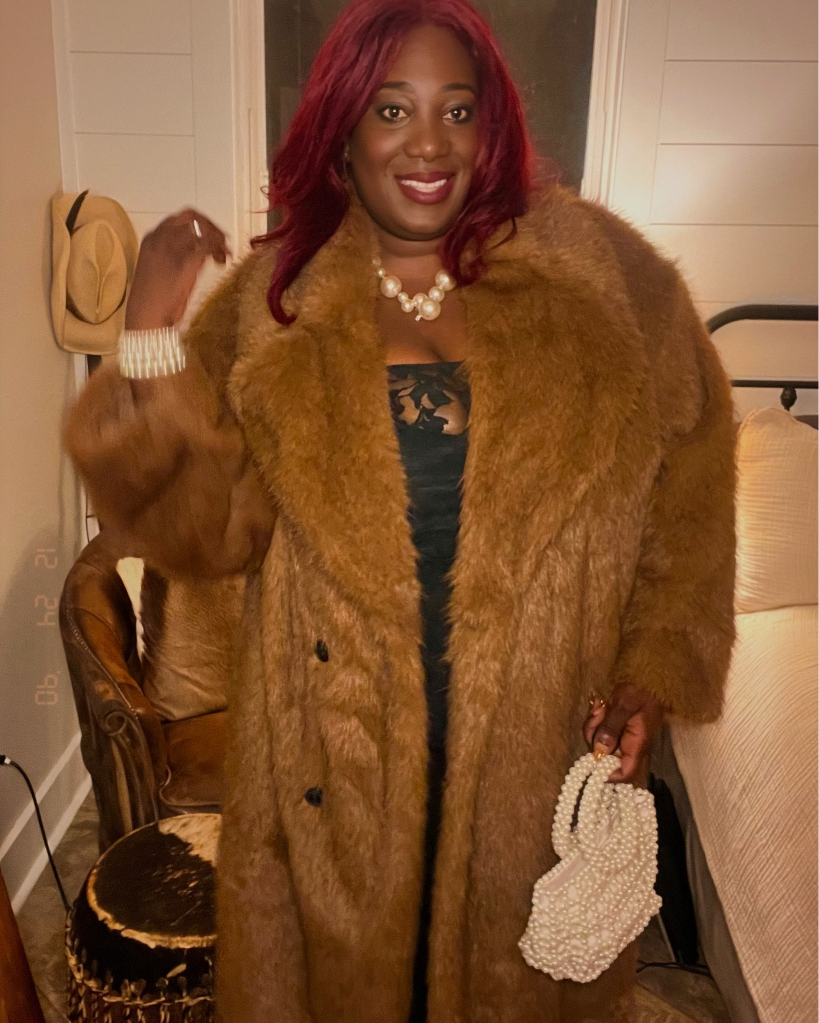 KBB faux fur coat, luxury faux fur coat, KBB Target collection, holiday glam outfit, plus size Thanksgiving style, rich brown fur aesthetic, elegant lace and pearls look, curvy fashion luxe, Target winter fashion, statement coat outfit, Kolo Kouture holiday style

#LTKPlusSize #LTKFindsUnder100 #LTKHoliday