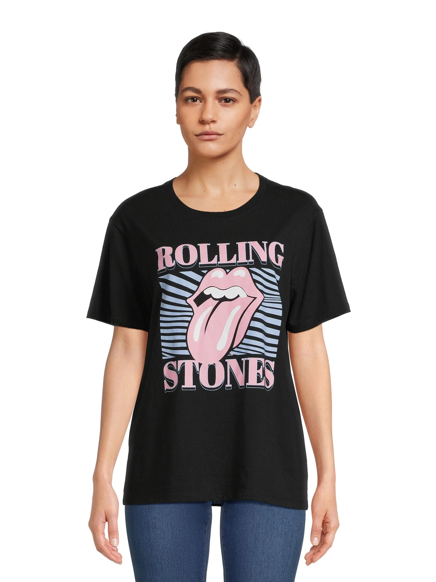 Time And Tru Women's Rolling Stones Graphic Band T-Shirt | Walmart (US)