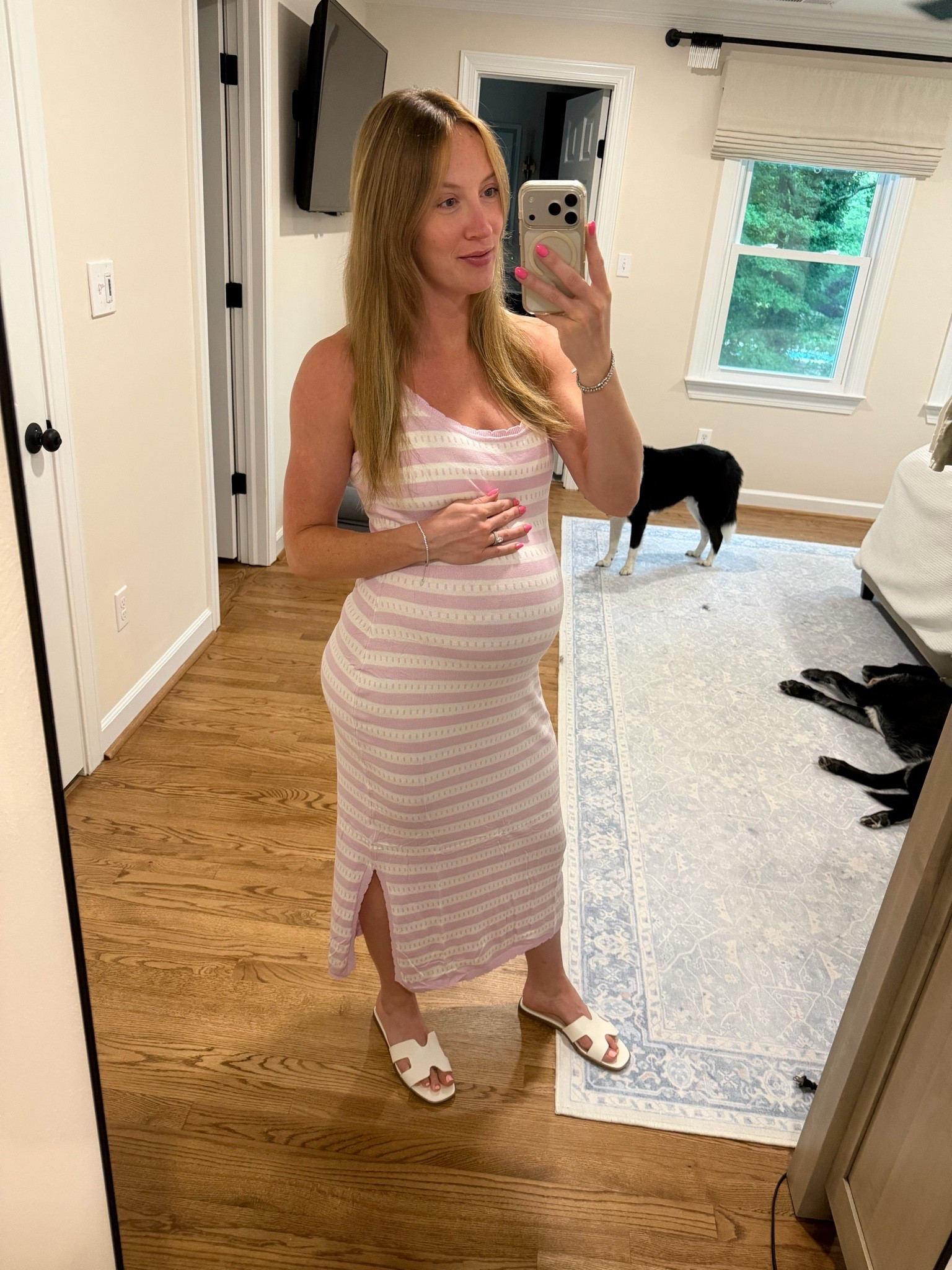 Target striped dress + sandals💕

#LTKootd #LTKBump #LTKSeasonal