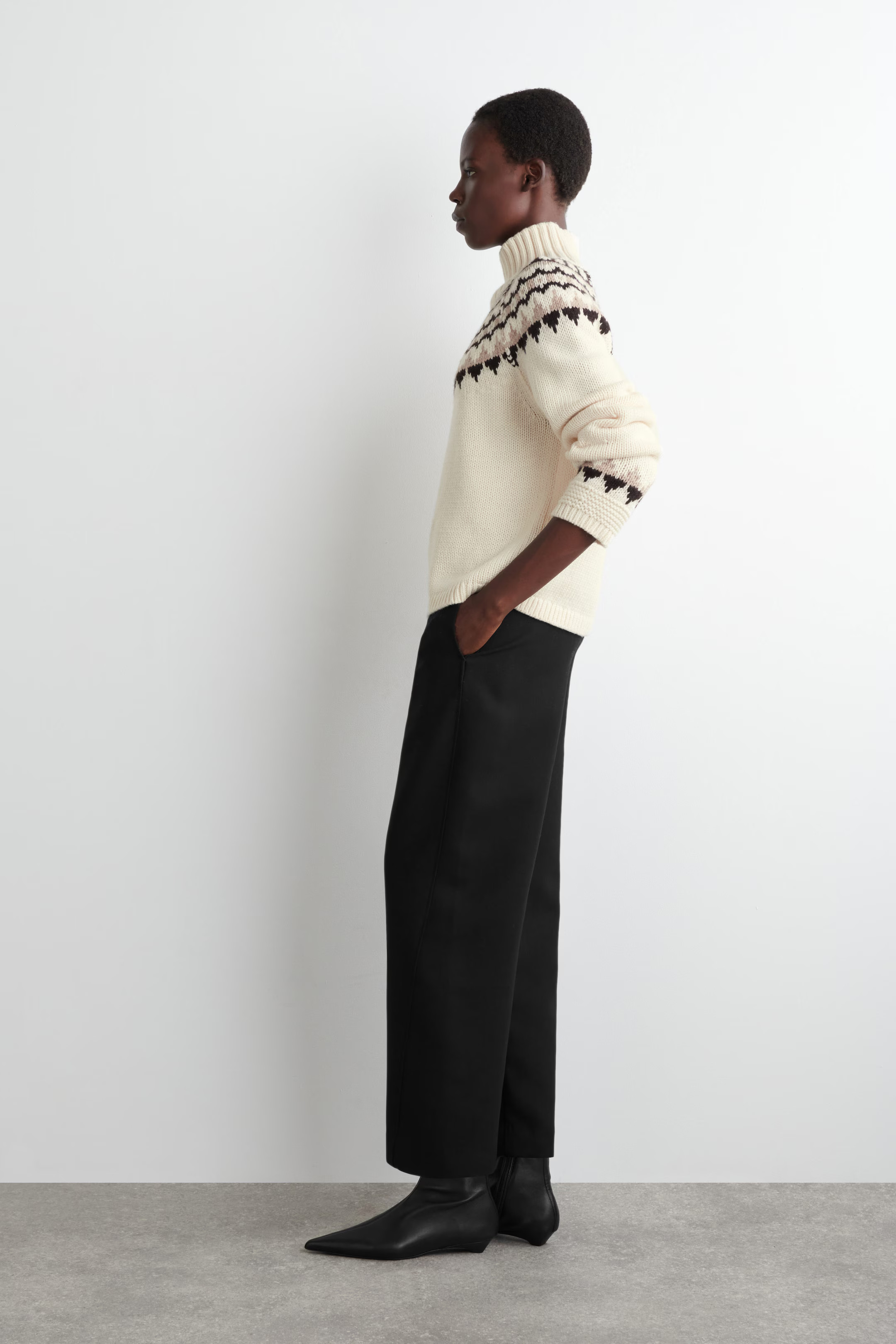 FAIR ISLE WOOL-CASHMERE SWEATER - CREAM / BROWN / PINK | COS US | COS (US)