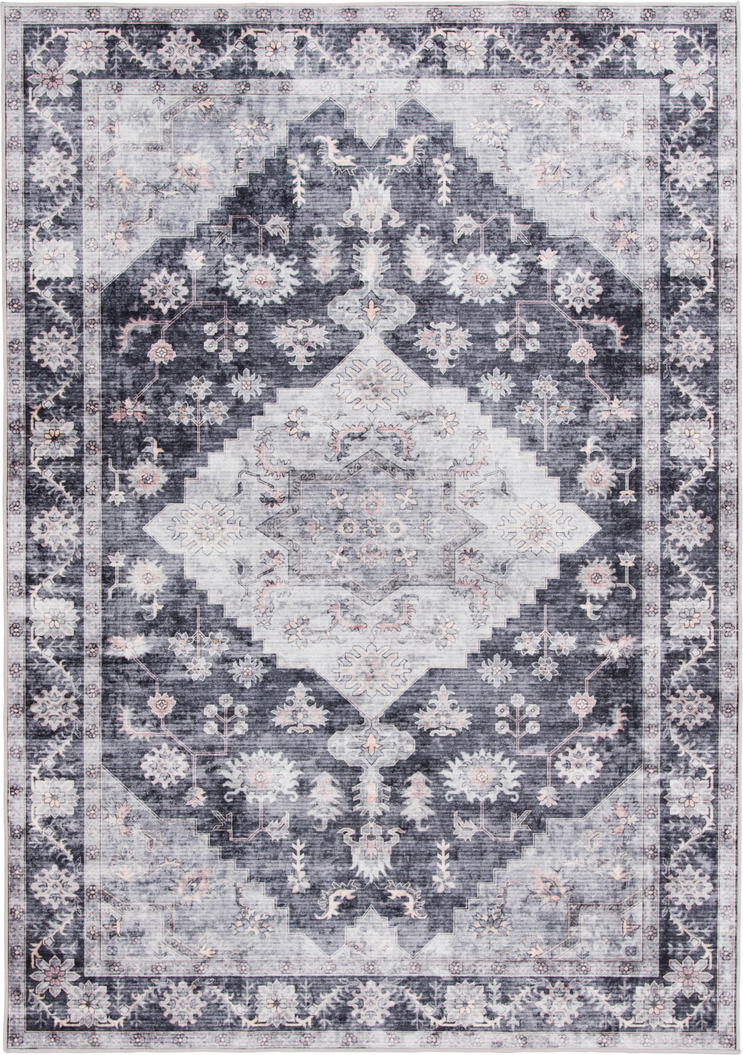 Better Homes & Gardens Washable Persian Area Rug, Gray, 7'2"x9'10" | Walmart (US)