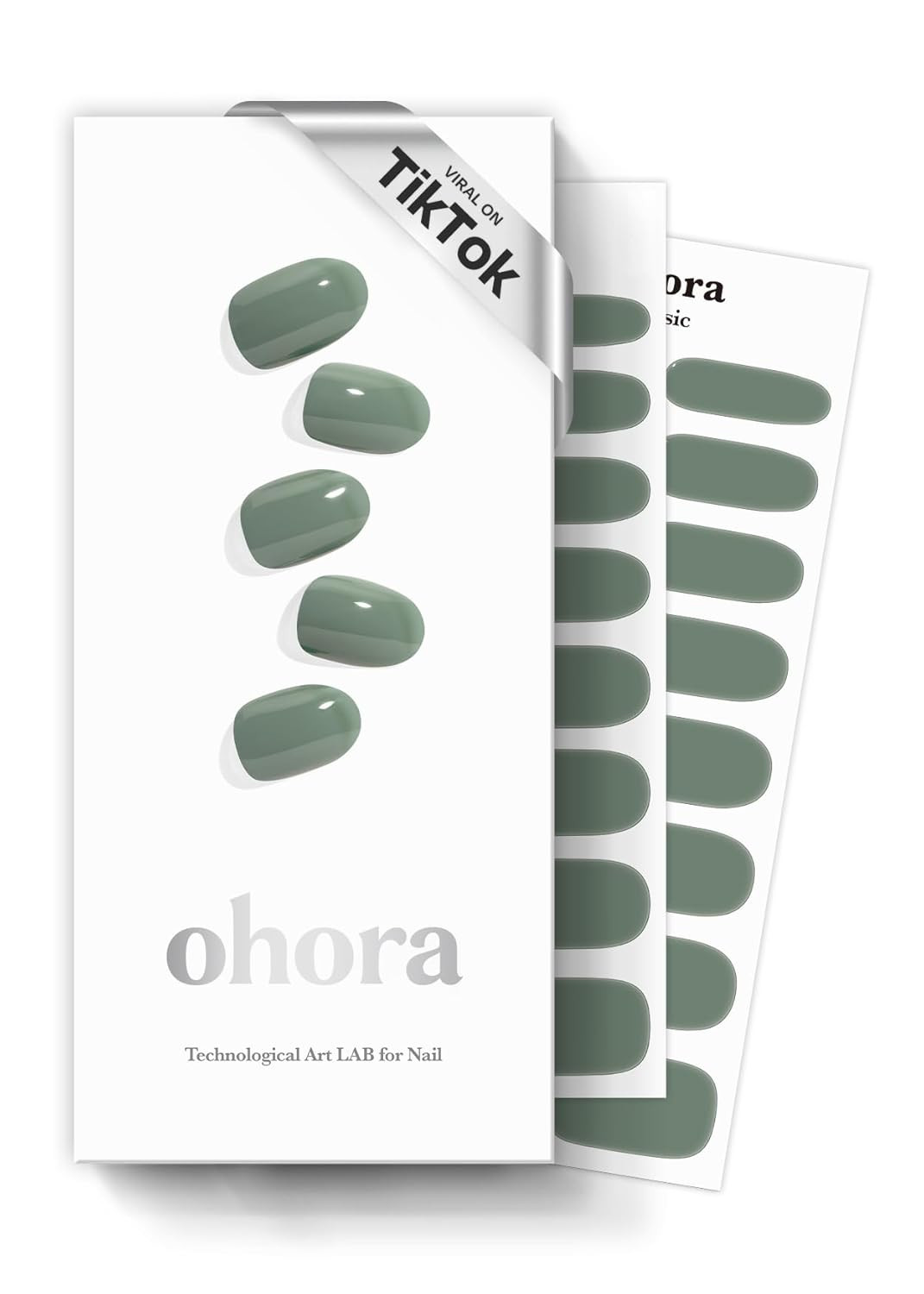 ohora Semi Cured Gel Nail Strips (N Cream Leaf) - Green, Solid, Works with Any UV/LED Lamps, Salo... | Amazon (US)