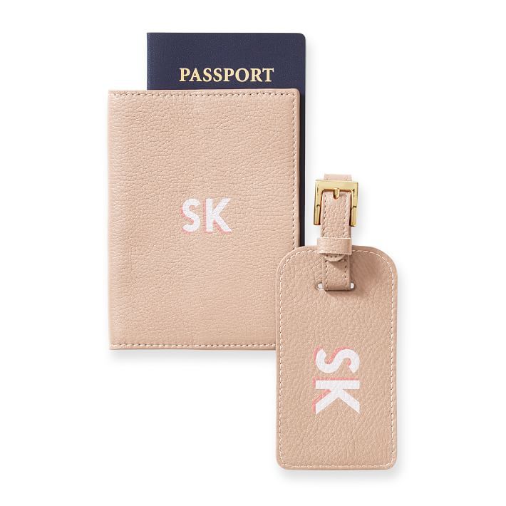 Leather Luggage Tag and Passport Case, Printed | Mark and Graham