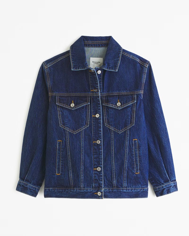 Oversized Denim Trucker Jacket | Abercrombie & Fitch (US)