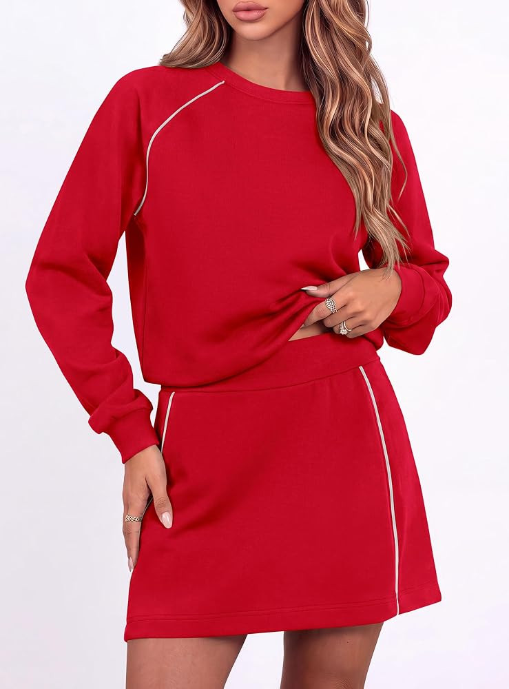 PRETTYGARDEN Women's Two Piece Airport Outfits Matching Skirt Sets | Amazon (US)