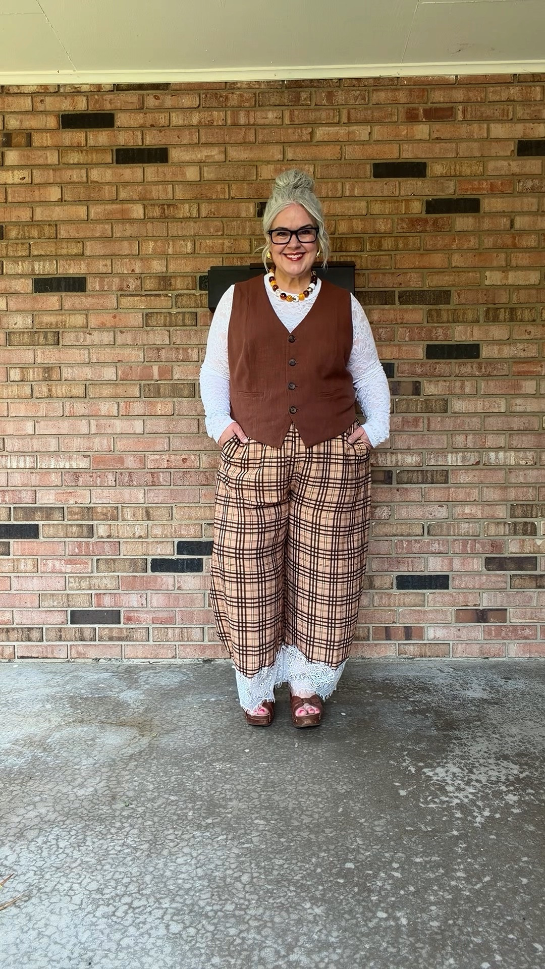 Listen, I’m just over here waiting for fall🍂🍁 this is my take on a summer pre-fall outfit for work. The pants are super lightweight comfortable, and the lace top is breathable. (Lace top is older)￼pants are TikTok shop, I’ll link similar here, but you can get to the actual ones in my TikTok video🫶🏻
#Over50Style #dopaminedressing #over50fashion #ootd #workwear

#LTKootd #LTKOver40 #LTKMidsize