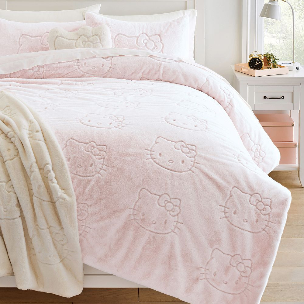 Hello Kitty(R) Magical Recycled Fur Quilt, Twin/Twin XL, Powdered Blush | Pottery Barn Teen