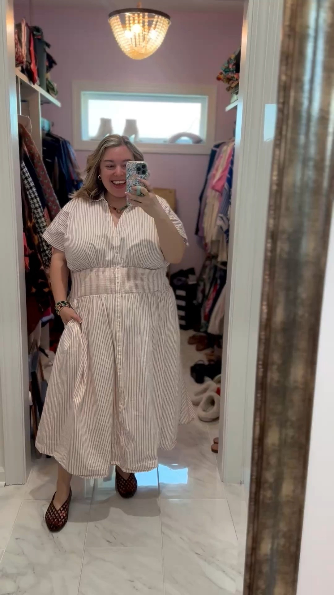 Wearing this cute little Target dress I’ve been loving. The fit is so good. And I finally hopped on the jelly shoe trend. These flats are SO cute and comfy! Linking it all up!

#LTKgrwm #LTKPlusSize