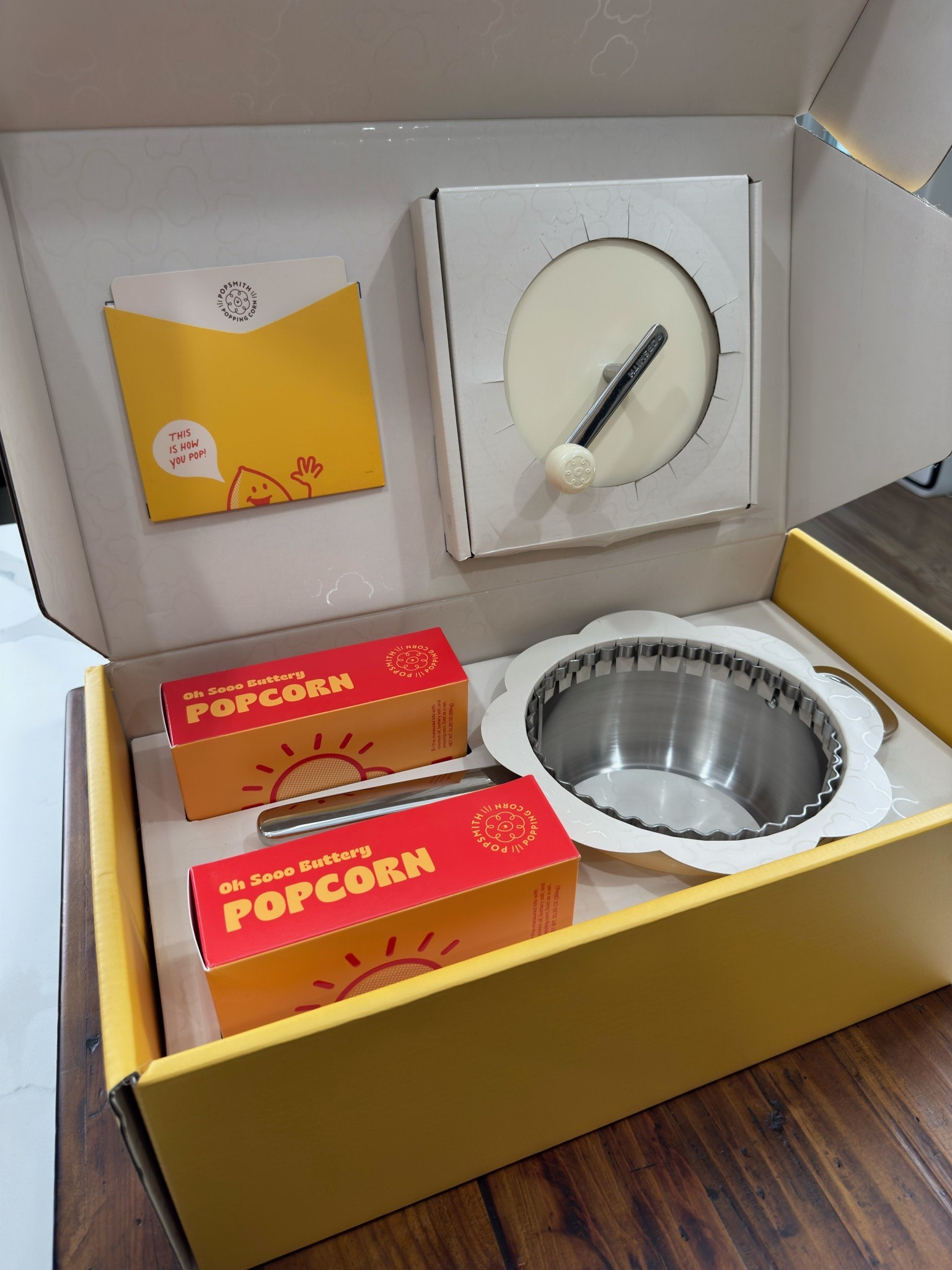 Such a cute gift idea and honestly so fun to use. It comes with the stainless steel popping bowl, crank top, and buttery popcorn packs so you can make warm, fluffy popcorn at home. Great for movie nights or gifting.

#LTKGiftGuide #LTKFamily #LTKHoliday
