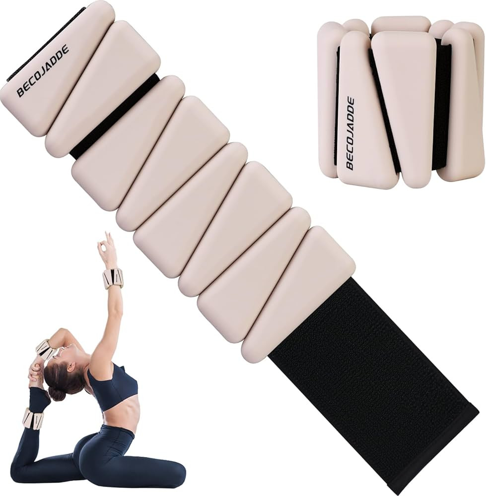 BECOJADDE Ankle Weights Set of 2 (1 lb/2 lb/3 lb Each) Adjustable Wrist Weights for Women Men Wea... | Amazon (US)