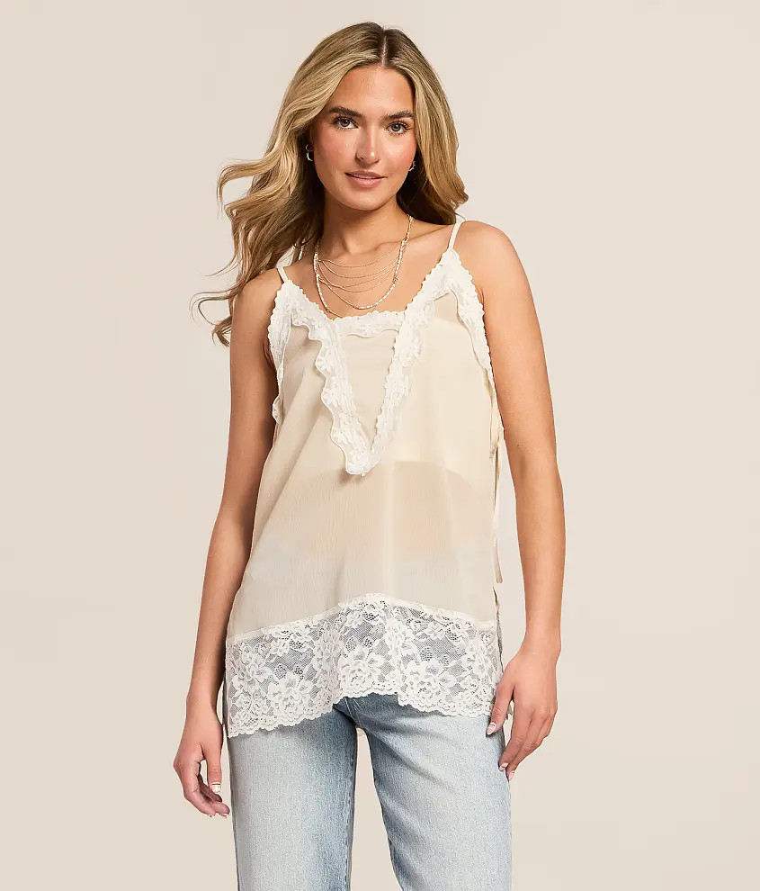 Textured Chiffon Tank Top | Buckle