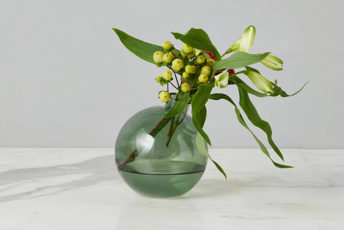 Glass Sphere Bud Vase, Spruce Green | etúHOME
