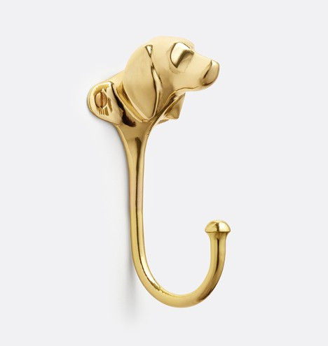 Cast Brass Dog Hook | Rejuvenation