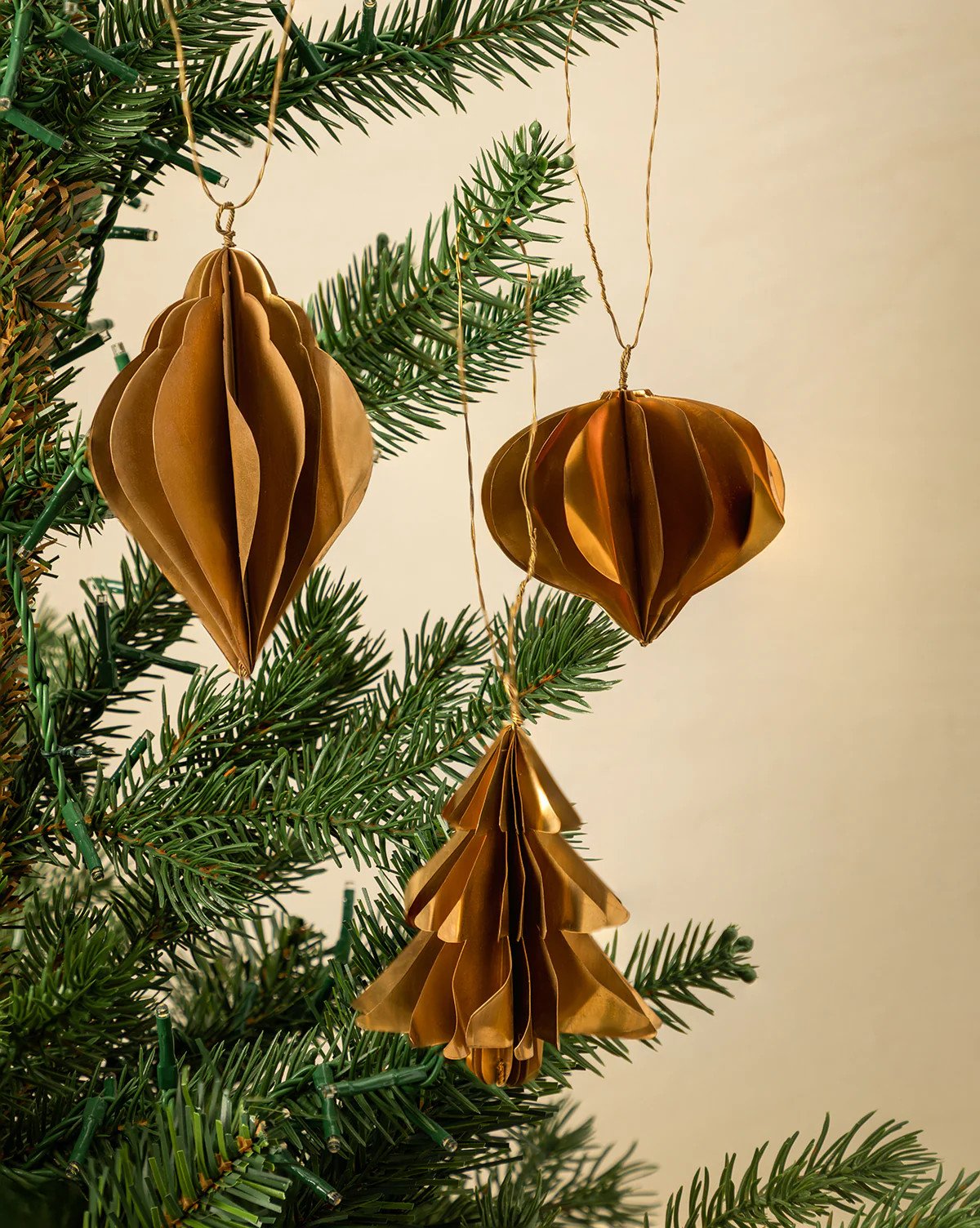 Brass Honeycomb Ornaments (Set of 3) | McGee & Co. (US)