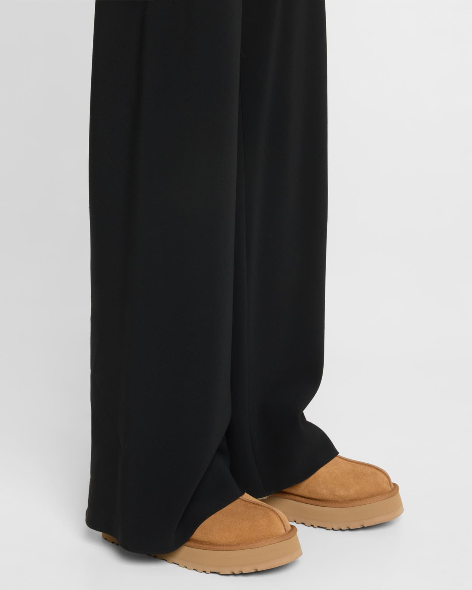 UGG Disquette Suede & Shearling Platform Slippers | Neiman Marcus