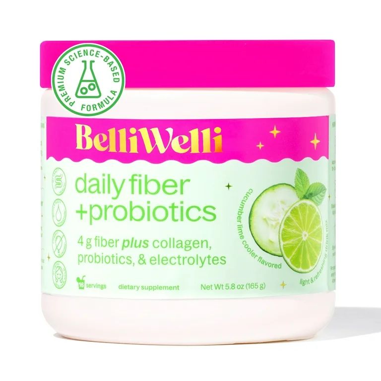 BelliWelli Daily Fiber + Probiotics Cucumber Lime Cooler, 5.8 oz | Walmart (US)