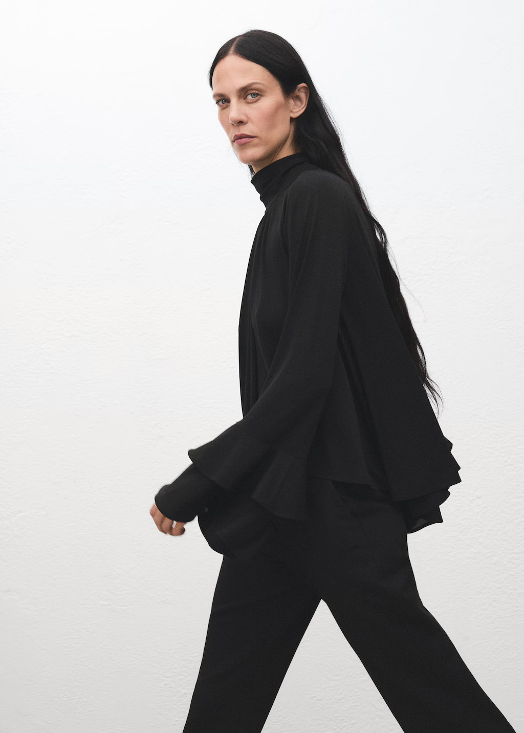 Blouse with flared sleeves and ruffles - Women | MANGO USA | Mango (US/MX/AU)