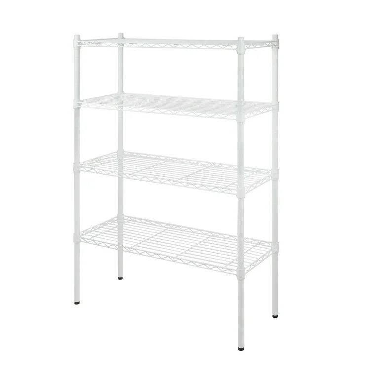 Hyper Tough 4-Tier Wire Shelf Unit, White, Garage Storage, Storage Rack, Adult | Walmart (US)