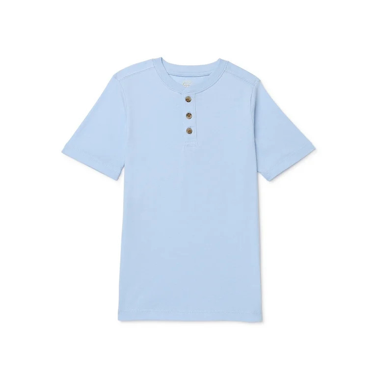 Wonder Nation Boys Henley Shirt with Short Sleeves, Sizes 4-18 | Walmart (US)