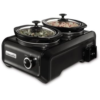 Crock-Pot SCCPMD1-CH Hook Up Connectable Entertaining System, Double Oval 1-quart,  Metallic Char... | Amazon (US)