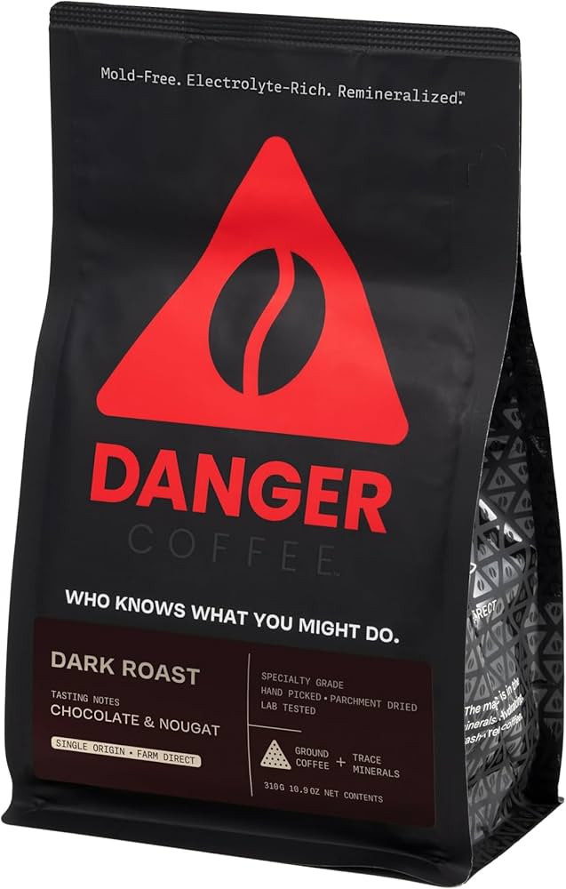 Danger Coffee by Dave Asprey, Remineralized, Mold Free & Lab Tested Ground Healthy Coffee, Dark R... | Amazon (US)