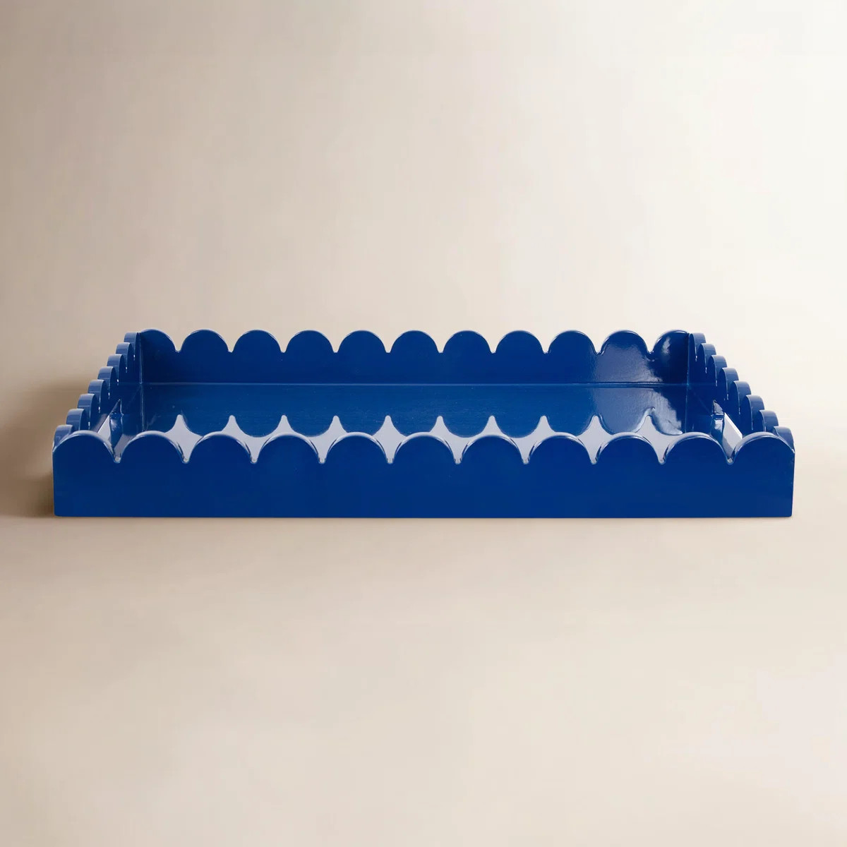 Hindley Hand-Crafted Rectangular Scalloped Wood Tray | Wayfair North America