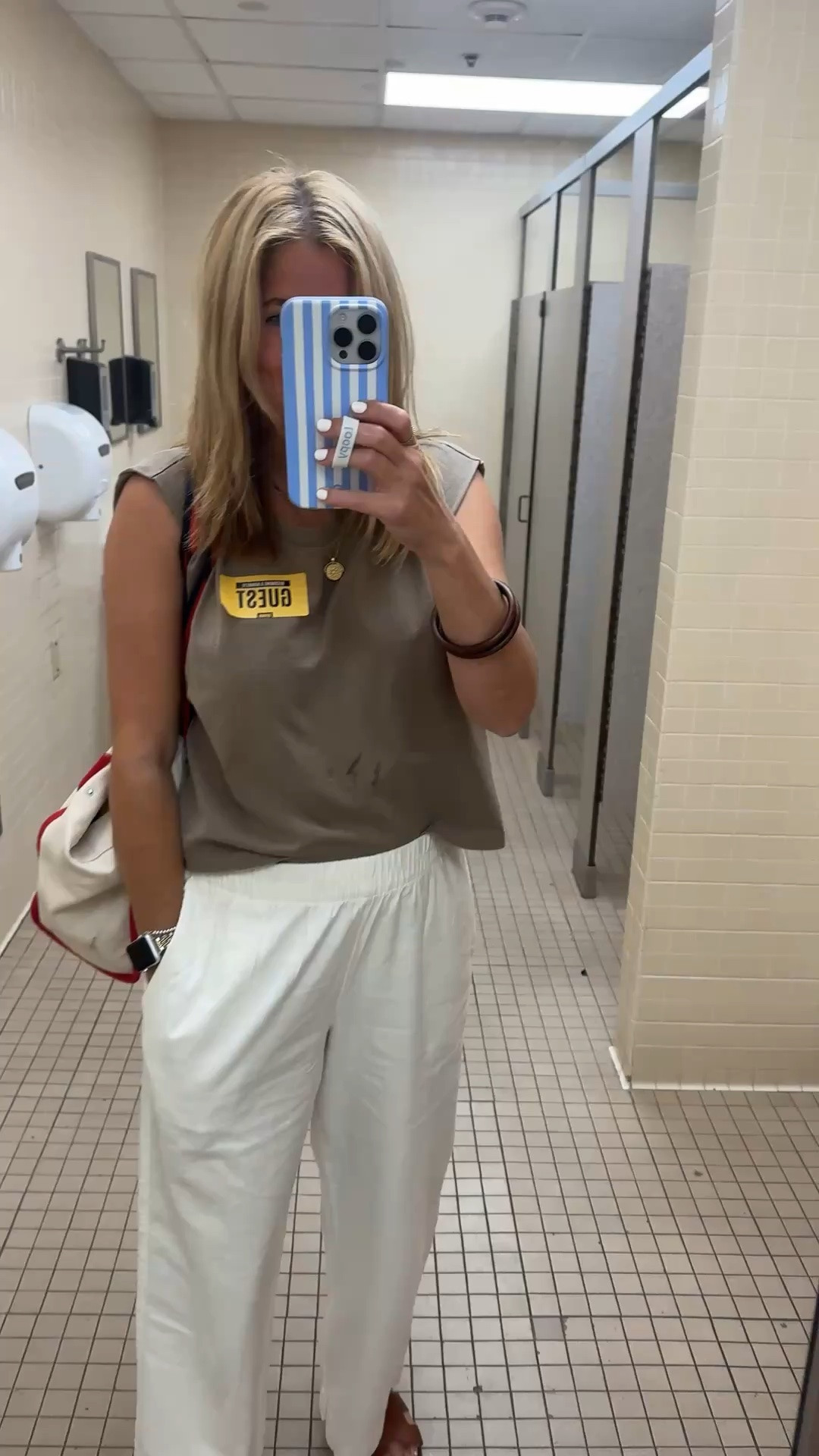 Linen blend pants (M), muscle tee (M), comfy sandals

#LTKmomlife #LTKdayinmylife #LTKOver40
