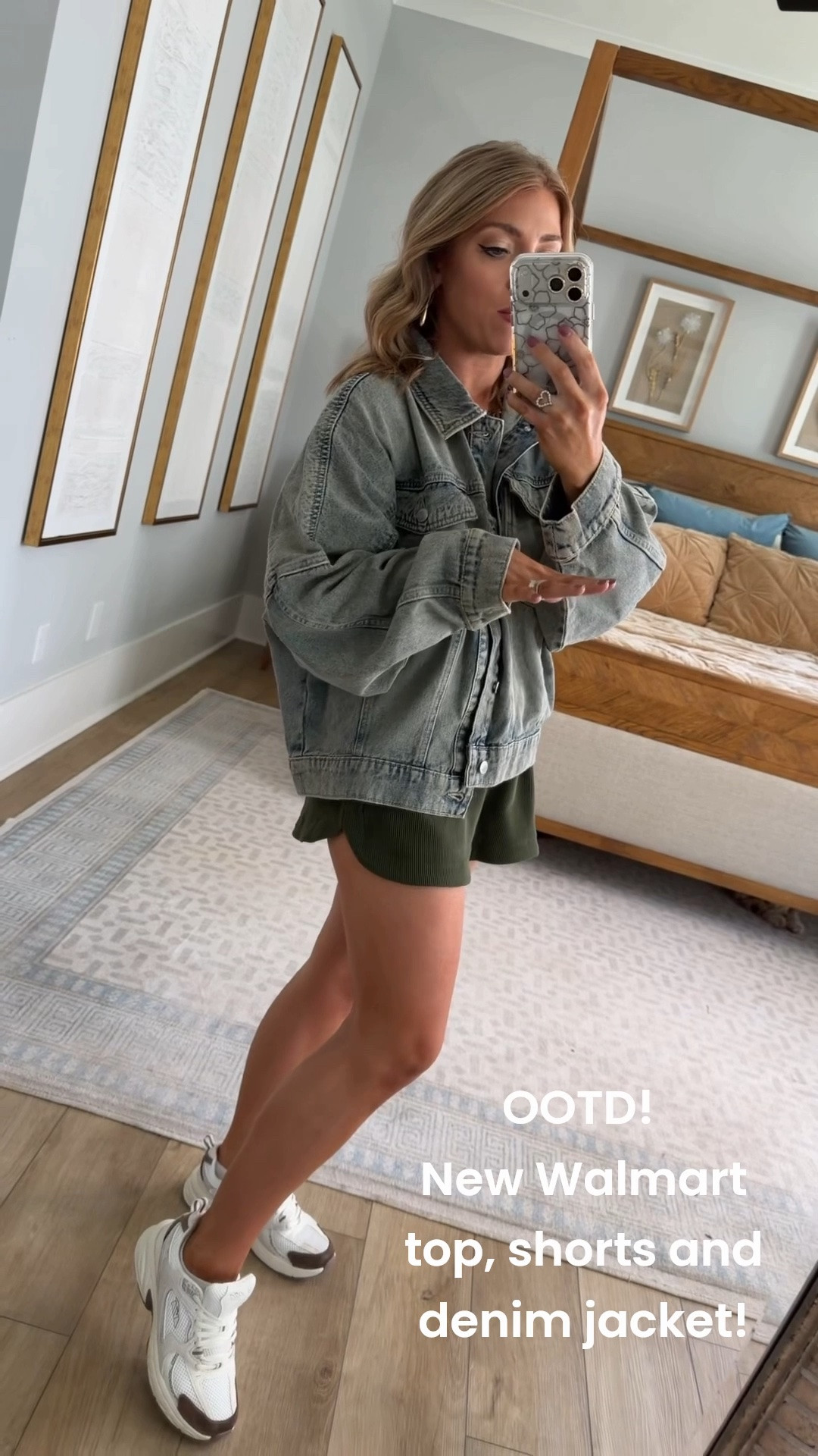 Walmart OOTD 💚 These brand new Walmart fashion finds are SO good! The ribbed detail shorts are under $15 and somehow manage to be comfy, cute AND elevated 🙌 They come in FOUR color options too!

I paired them with the cutest perforated athletic-style top + snake print detail sneakers for an easy everyday look. And this oversized denim jacket?! 😍 Another brand new Walmart find! It comes in two washes, is under $25, and gives the whole outfit that effortless layered look. Such a good piece to throw over matching sets, dresses, leggings and everyday basics!

#walmartfashion #walmartfinds #walmartnewarrivals #walmartstyle #walmartfashionfinds #walmartoutfit #walmartootd #affordablefashion #affordablestyle #denimjacket #casualoutfit #comfyoutfit #everydaystyle #momstyle #summeroutfit #fallfashion

#LTKootd #LTKPetite #LTKmomlife