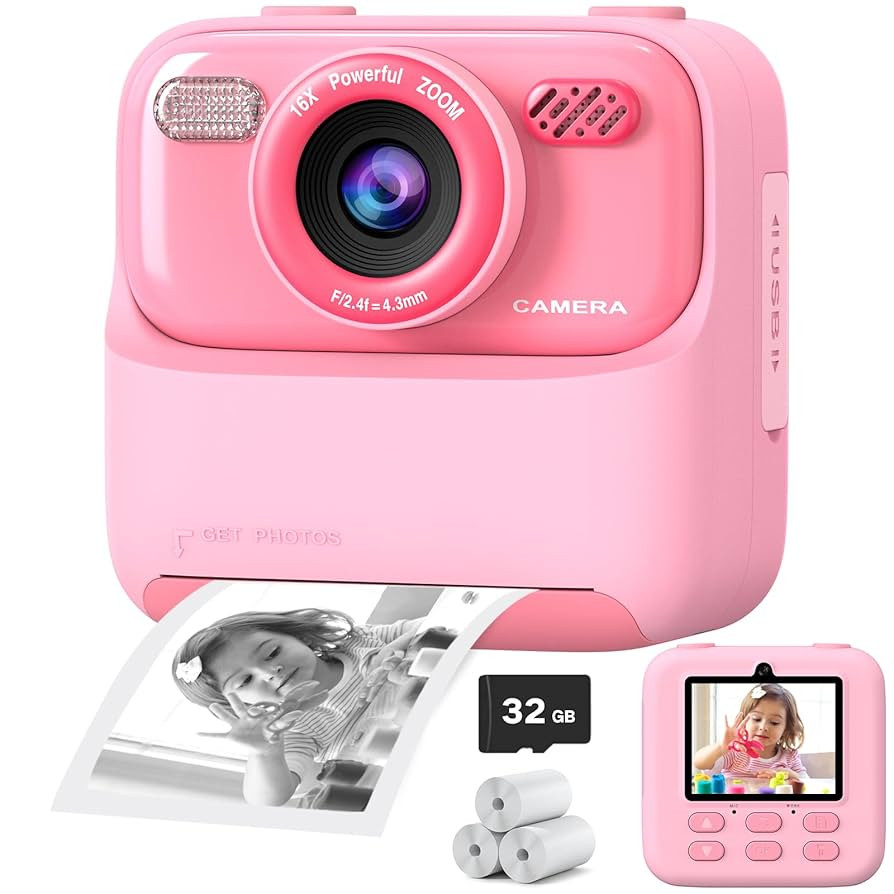 Kids Instant Digital Cameras for Boys and Girls, 1080P HD Dual-Lens Selfie Digital Camera with Pr... | Amazon (US)