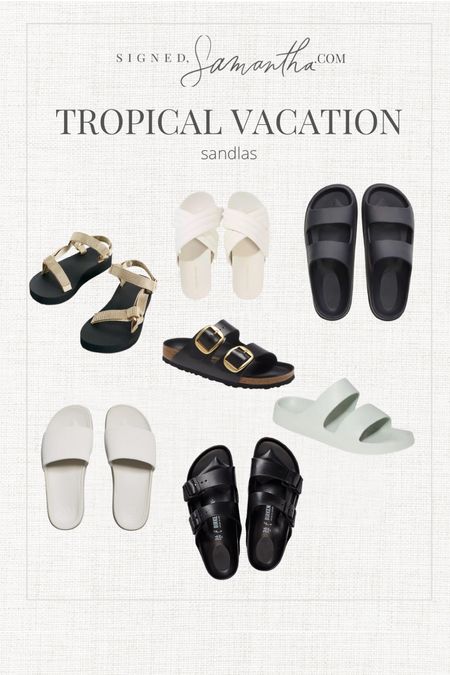 Tropics vacation sandals. Slides. Waterproof slides. Birkenstocks. Beach sandals  
