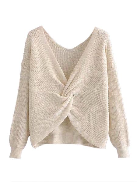 'Maisy' Ribbed Knotted Two-Way Sweater (4 Colors) | Goodnight Macaroon
