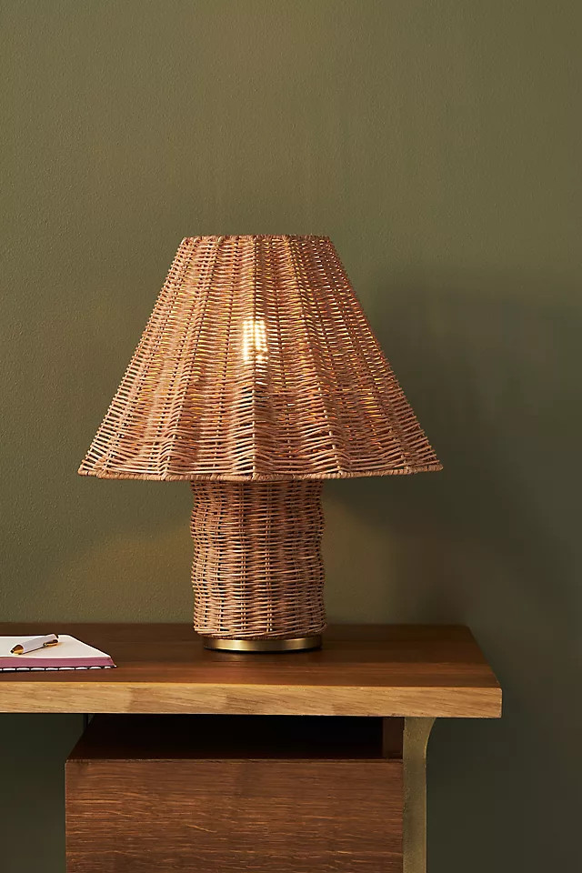 Sutton Rattan Table Lamp | Anthropologie (US)