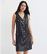 Faux Leather Mini Pocket Dress | LOFT