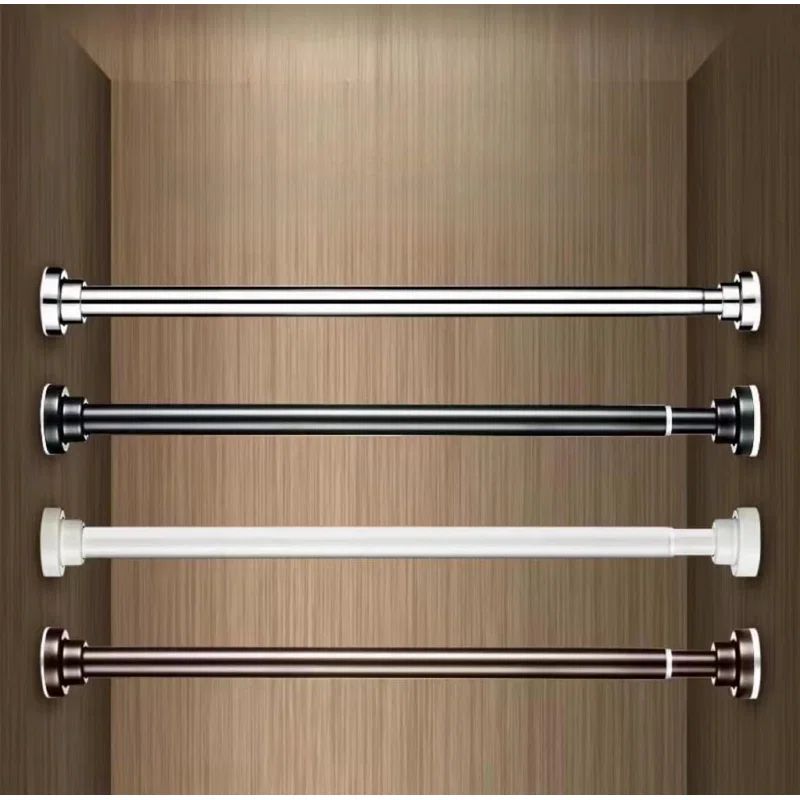 Maxda Premium 43"- 72" Adjustable Rustproof Straight Tension Shower Curtain Rod- No Drill | Wayfair North America
