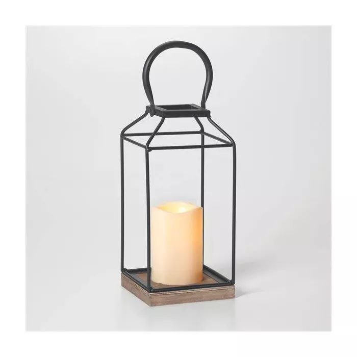 11" Claudia Metal Outdoor Lantern with Black/Bronze Base - Smart Living | Target